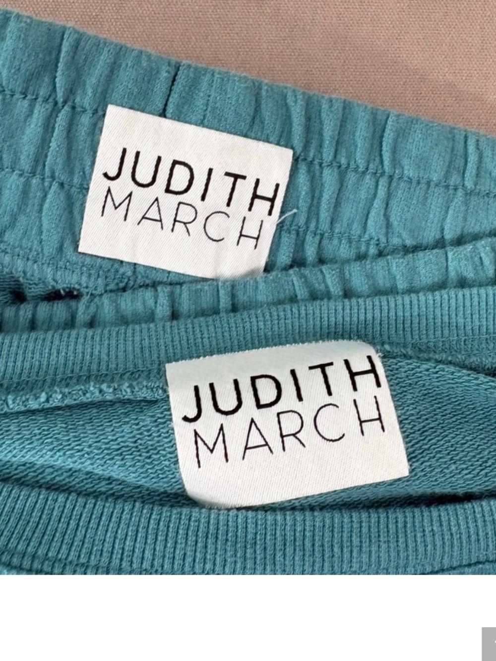 Judith March Sweatshirt Set Women Medium Teal Golf Bag Embroidered Shorts Active - Picture 10 of 13